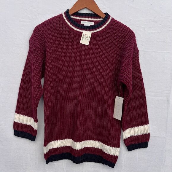 Jamie Scott Chunky Knit Pullover Sweater Women’s Size Small Burgundy VTG - Picture 4 of 13